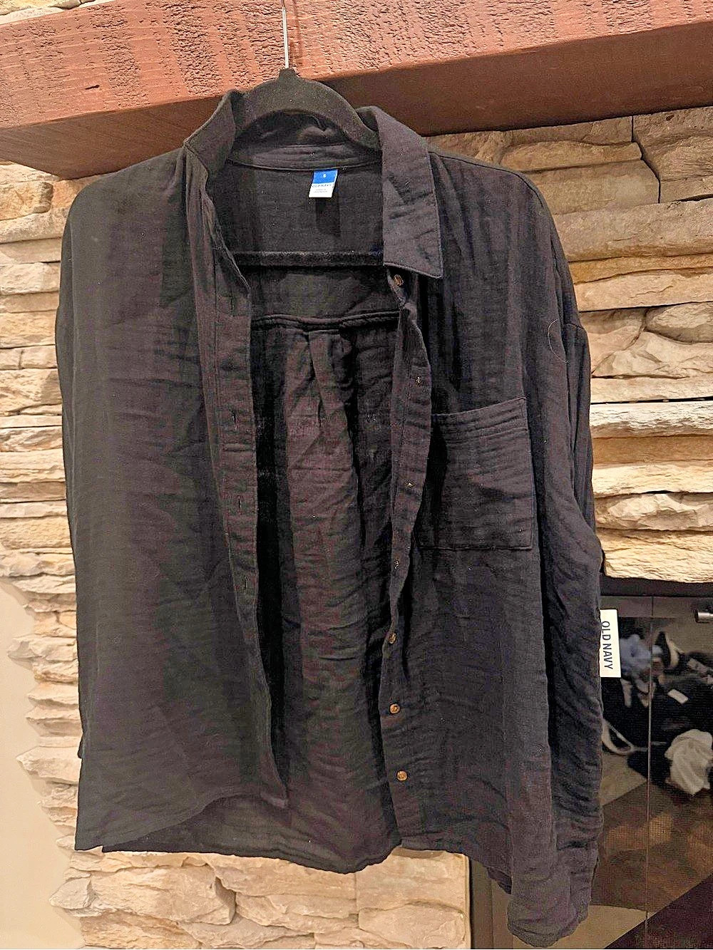 Old Navy Black Button Down Shirt Like New